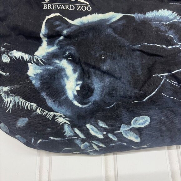 Vintage 90s Wolf Duffel Bag Lightening Brevard Zoo Adjustable Grunge Goth cyber - Picture 4 of 11